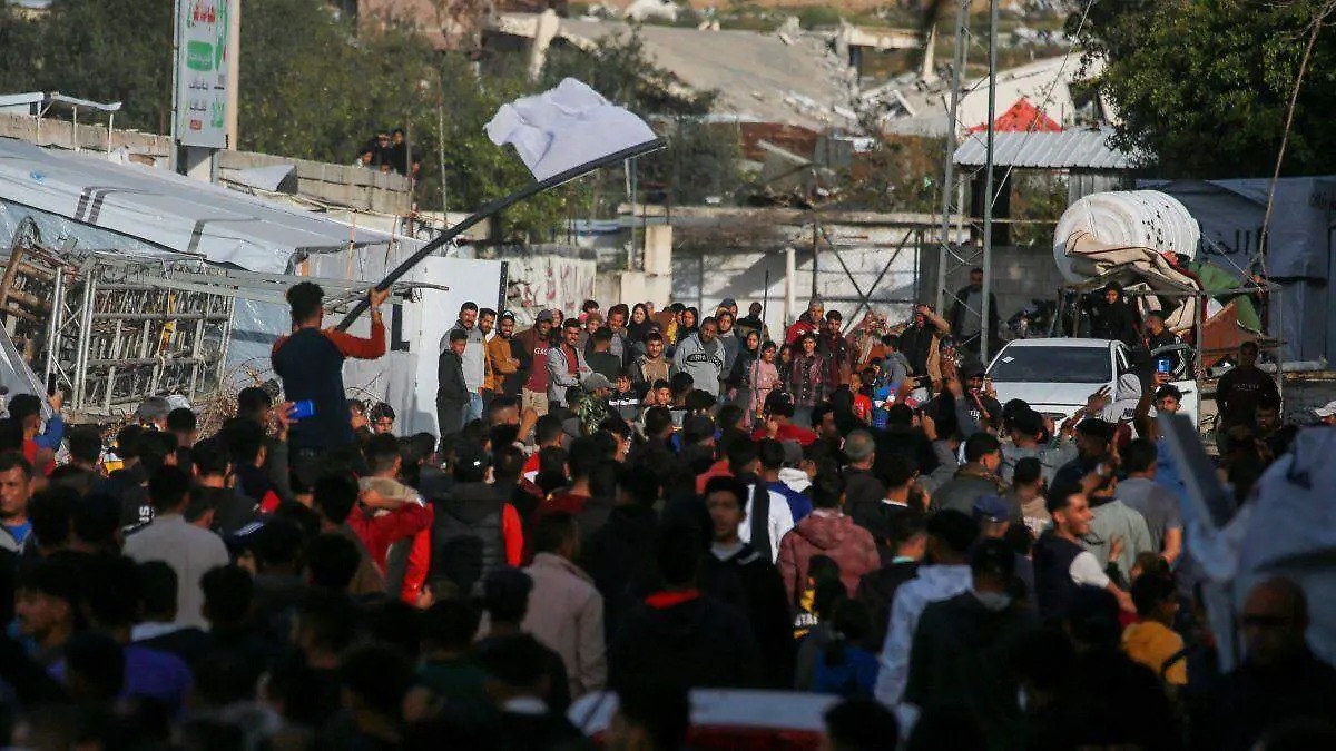 Los palestinos protestaron en la ciudad Beit Lahia, al norte de Gaza. / AFP