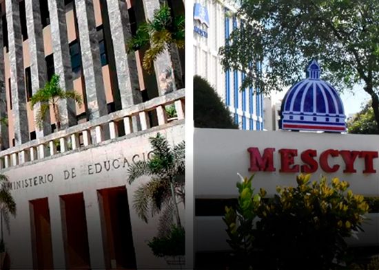 Fachadas de fusión de los Ministerios de Educacón, (Minerd),  Educacaion, Superior, Ciencia y Tecnología, (MESCyT)
