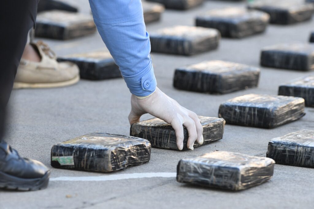 Cargamento de 75 paquetes de cocaína incautados a los dos serbios en Punta Cana.
