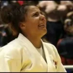 La taekwondista Esmeralda Damiano celebra eufórica tras conquistar la medalla de oro en la categoría -70 kg durante los Juegos Santo Domingo 2026.
