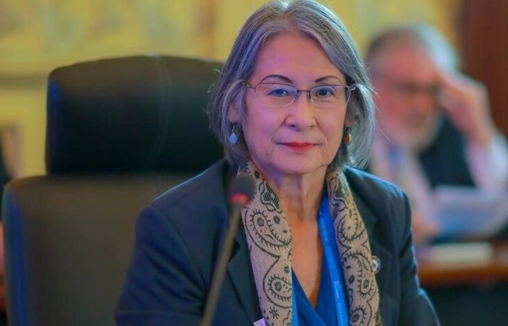 La directora ejecutiva del INAFOCAM, Siullin Joa León, durante una actividad de socialización sobre los nuevos procesos de contratación.